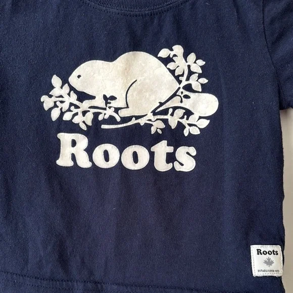 Roots Blue and White Long Sleeve Tee with Graphic - Picture 3 of 3